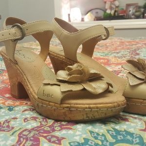 b.o.c. Gold Heeled Sandals